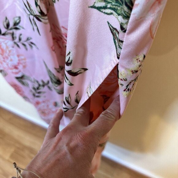 CABERNET BY SLEEP SENSE Womens Kaftan Pink FLORAL ROBE SIZE Small MuMu Lounge - Picture 4 of 11